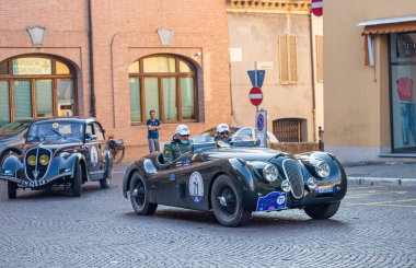 Meldola, Emilia Romagna - 20 Eylül 2020 'de İtalya' da Nuvolari Grand Prix, FIA düzenliliği için yapılan tarihi uluslararası yarış, büyük ACI-SPORT etkinliği.