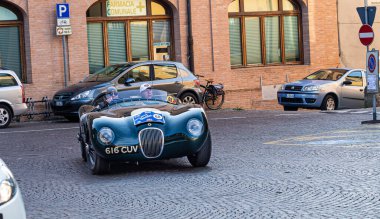 Meldola, Emilia Romagna - 20 Eylül 2020 'de İtalya' da Nuvolari Grand Prix, FIA düzenliliği için yapılan tarihi uluslararası yarış, büyük ACI-SPORT 