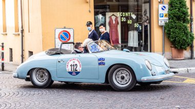 Meldola, Emilia Romagna - 20 Eylül 2020 'de İtalya' da Nuvolari Grand Prix, FIA düzenliliği için yapılan tarihi uluslararası yarış, büyük ACI-SPORT etkinliği.