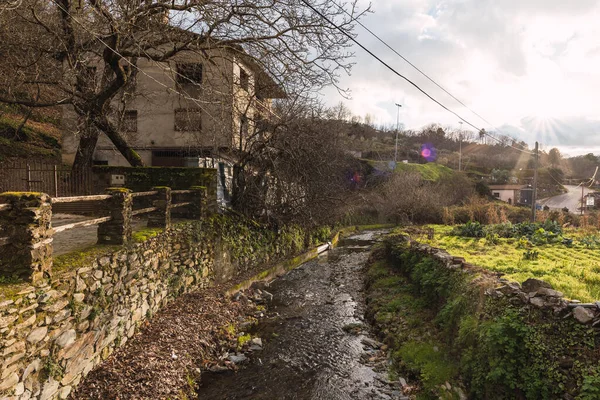 Uma Surpreendente Aldeia Antiga Chamada Robledillo Gata Norte Estremadura Espanha — Fotografia de Stock