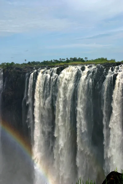 ビクトリアは、ザンビアおよびジンバブエのアフリカを滝します。 — ストック写真