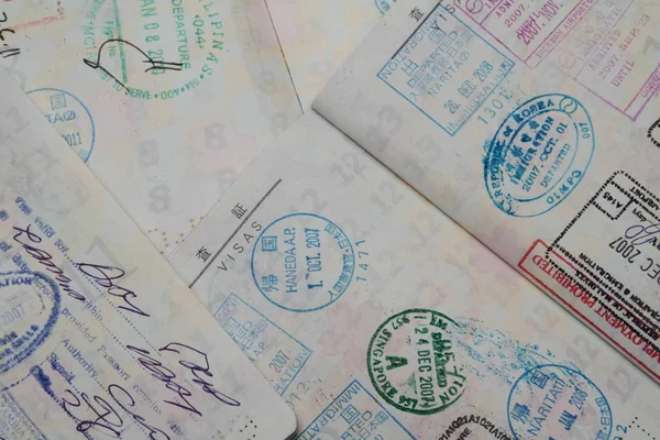 Visas on Japanese passort — Stock Photo, Image