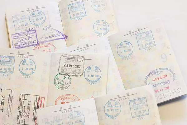 Vistos no passaporte japonês — Fotografia de Stock