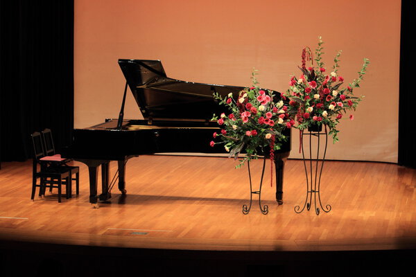 Grand piano on the stage
