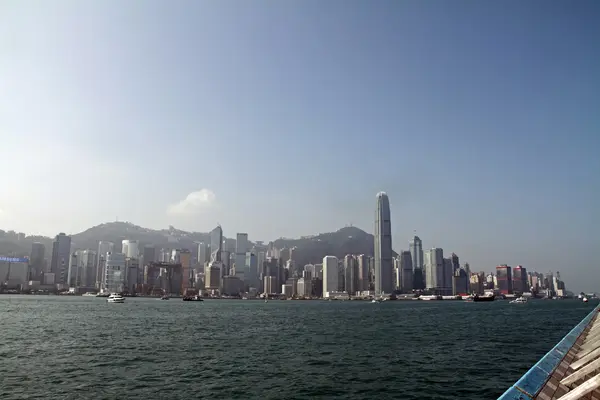 Ilha de Hong Kong, península de Kowloon e porto de Victoria em Hong Kong — Fotografia de Stock