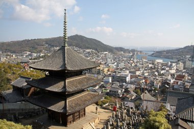 Tenneiji tapınak Onomichi, Hiroshima, Japonya