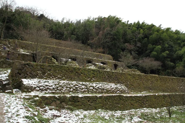 Shimizudani Raffinerieruinen in der iwami ginzan Silbermine, Shimane, Japan — Stockfoto