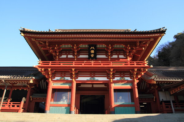 Main shrine of Tsurugaoka Hachimangu shrine in Kamakura