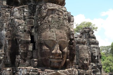 Yüz taş Bayon Angkor Thom, Siem Reap, Kamboçya
