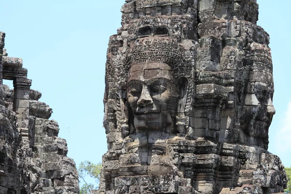 Pierre de taille de Bayon au Cambodge à Angkor Thom. — Photo