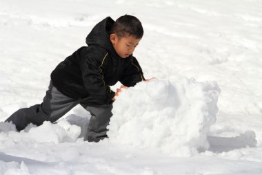 Japon çocuk kardan adam (4 yaşında yapma)