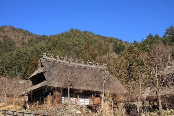 Japon thatched çatı evde Saiko Yamanashi, Japan — Stok fotoğraf