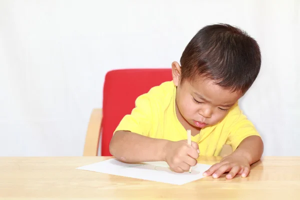 Japonés chico dibujo un cuadro (3 años de edad ) —  Fotos de Stock