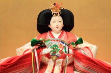 Kızın büyüme kutlamak için Hina bebek (Japon geleneksel bebek)