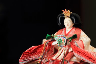 Kızın büyüme kutlamak için Hina bebek (Japon geleneksel bebek)