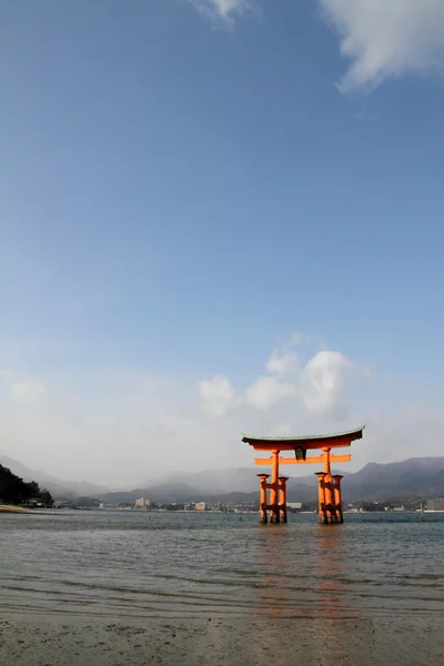 Plovoucí brány Svatyně Icukušima Miyajima, Hiroshima, Japonsko — Stock fotografie
