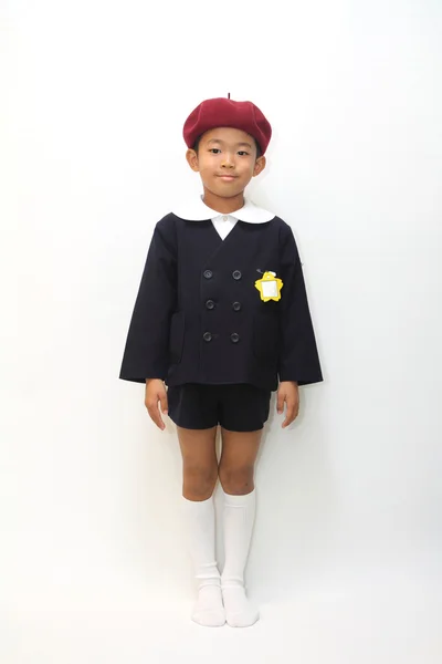 Japanese boy in school uniform (6 years old) — Stock Photo, Image