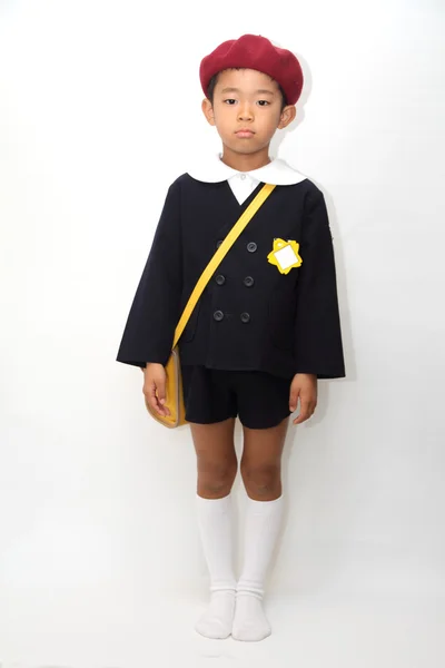 Japanese boy in school uniform (6 years old) — Stock Photo, Image