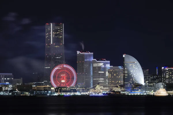 Yokohama Minatomirai Japão Vista Daikokufuto Cena Noturna — Fotografia de Stock