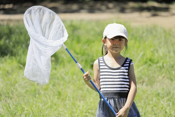 Chica Japonesa Recolectando Insectos Años — Foto de Stock