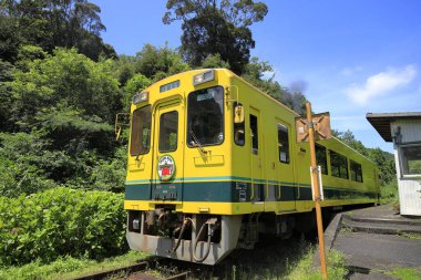 Isumi, Chiba, Japonya 'daki Kugahara tren istasyonunda.