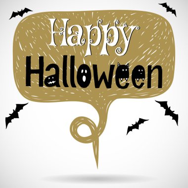 Mutlu Cadılar Bayramı harfleri ile konuşma balonu 