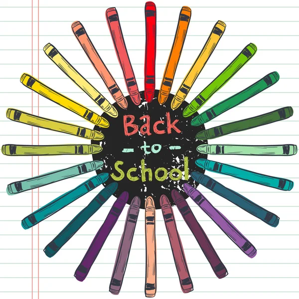 Back to school round frame — Stock Vector