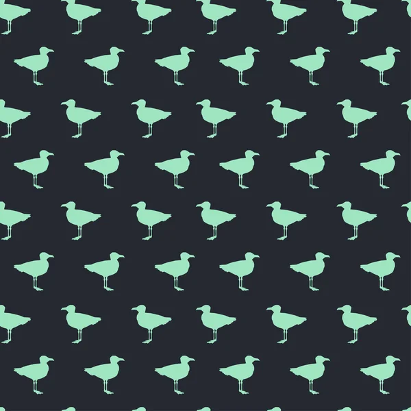 Seamless mönster med seagull silhuetter. — Stock vektor