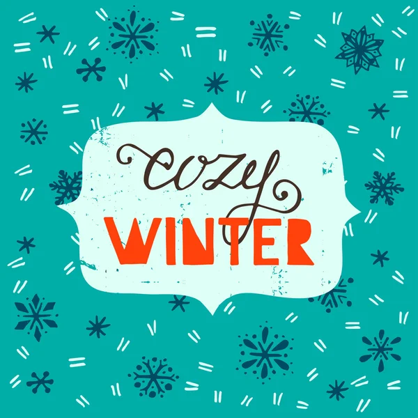Cozy Winter hand lettering — Stock Vector