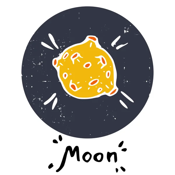 Hand drawn doodle moon — Stock Vector