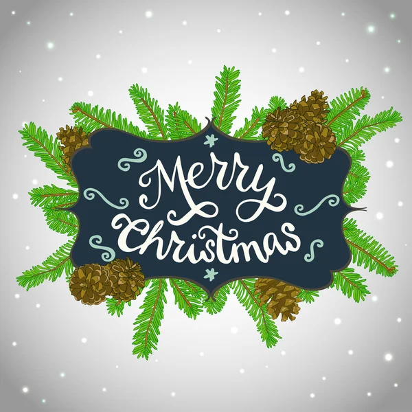 Hand drawn christmas frame design — Wektor stockowy