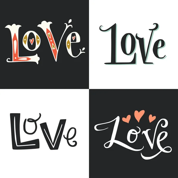 Typographie dessinée à la main impression romantique . — Image vectorielle