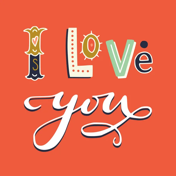 'I love you' lettering — Stock Vector