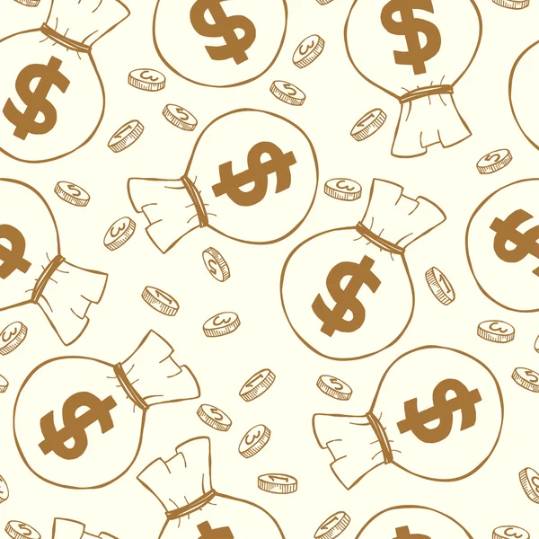 Бесшумный узор с деньгами — стоковый вектор