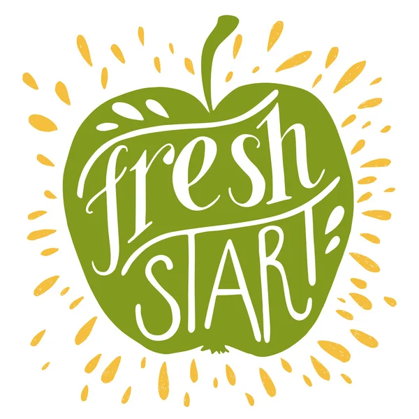 Kleurrijke ' Fresh Start ' hand belettering — Stockvector