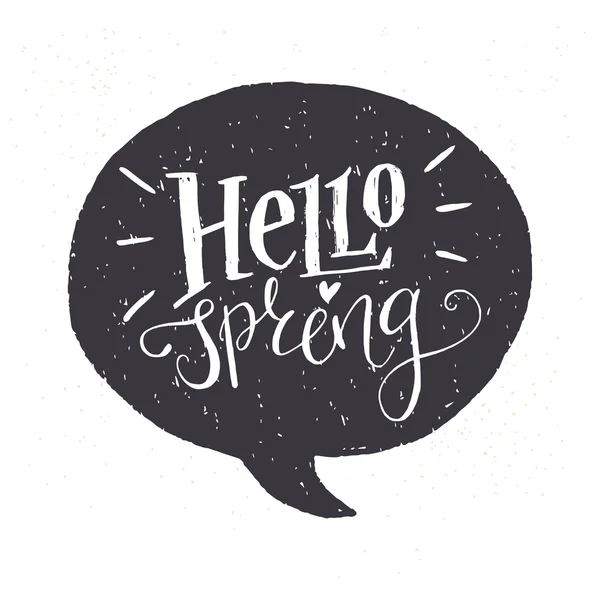 "Hello Spring" handskrift. — Stock vektor