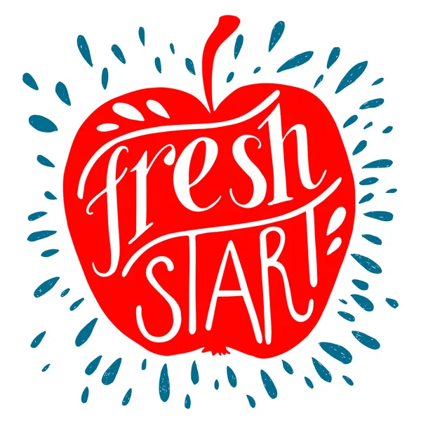 Kleurrijke ' Fresh Start ' hand belettering — Stockvector