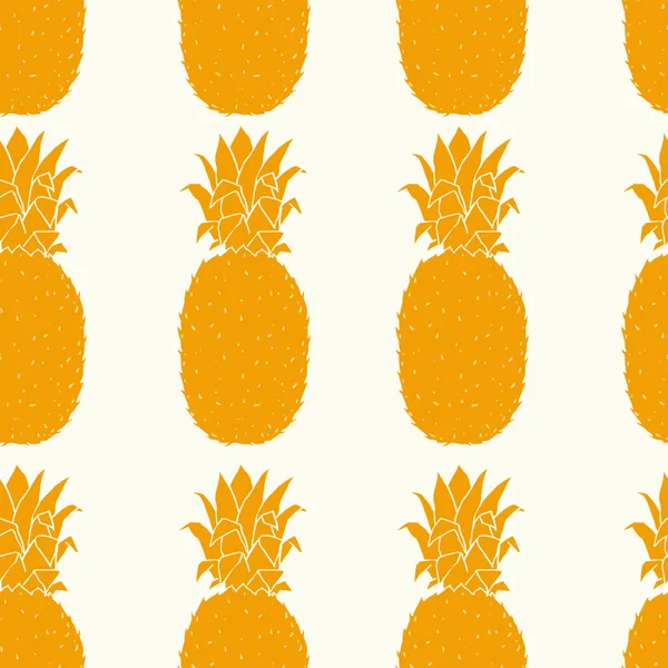 Modello senza cuciture con ananas disegnato a mano — Vettoriale Stock