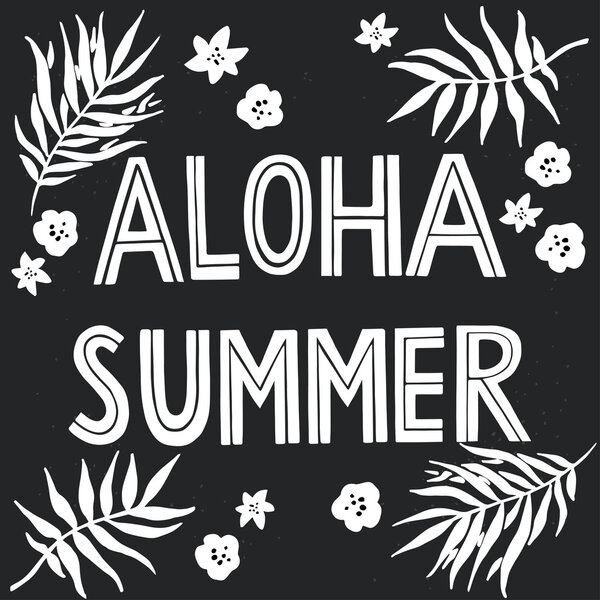 'Aloha Summer' hand lettering 