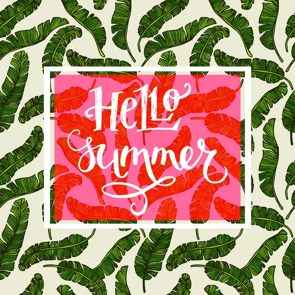 'Hello Summer' hand belettering — Stockvector