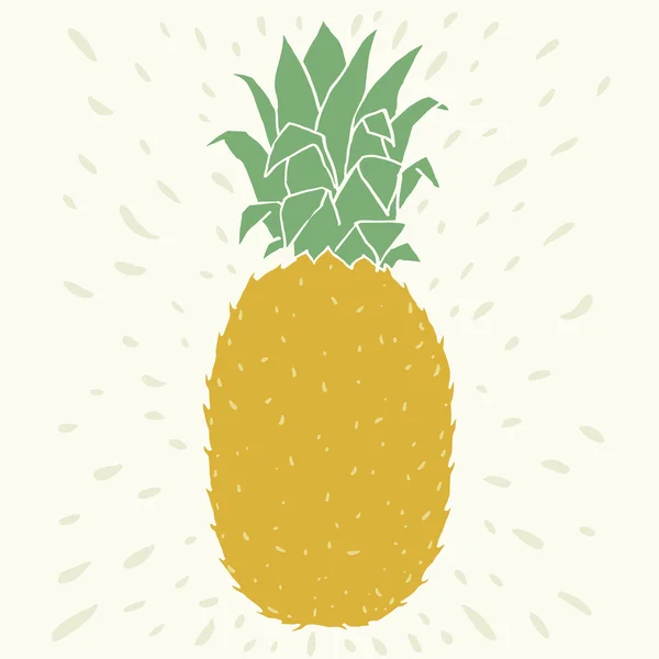 Hand drawn illustration of pineapple — Stock Vector