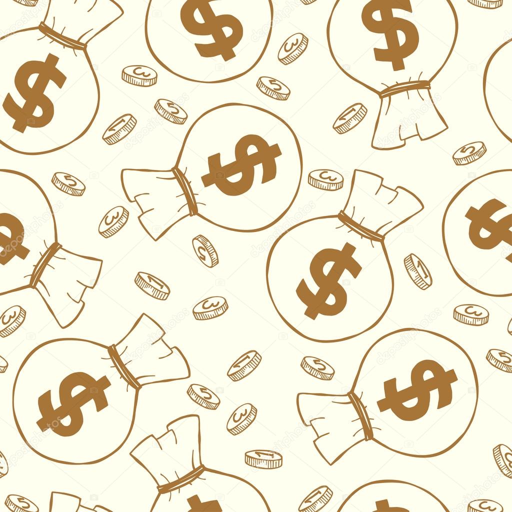 Seamless pattern with money