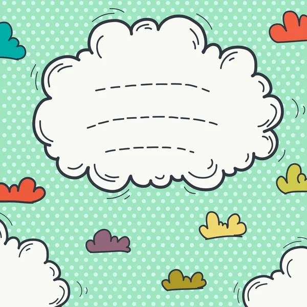 Cornice nuvola Doodle — Vettoriale Stock