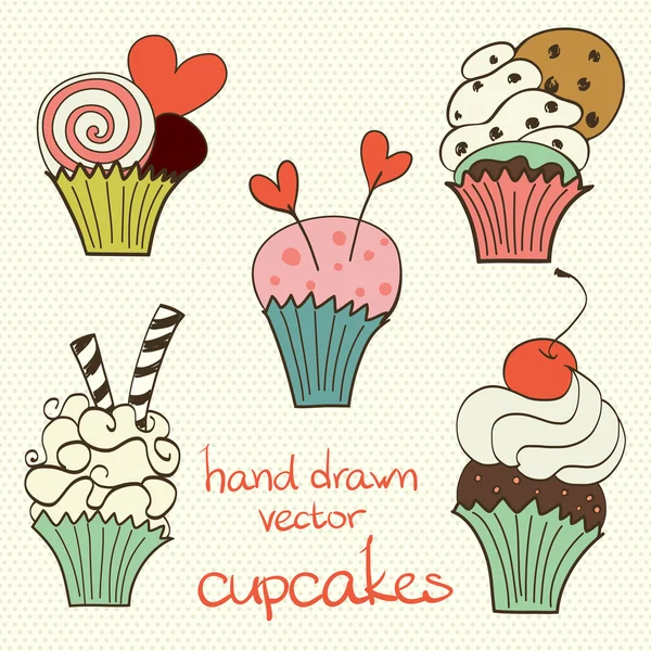 Cupcakes. — Stockvector