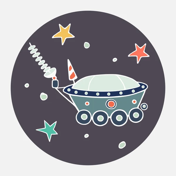 Doodle moon car. — Vector de stoc