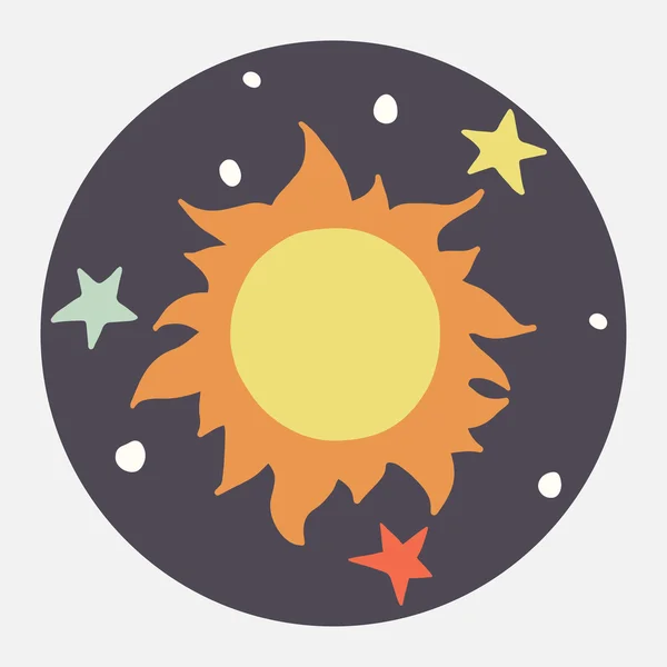 Doodle solen. — Stock vektor