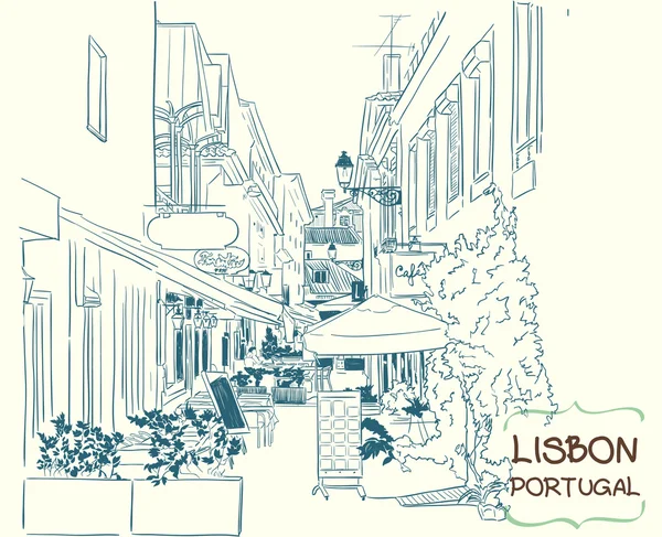 Lisszaboni utca. — Stock Vector