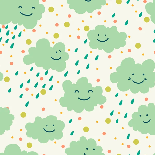 Doodle wolken patroon. — Stockvector