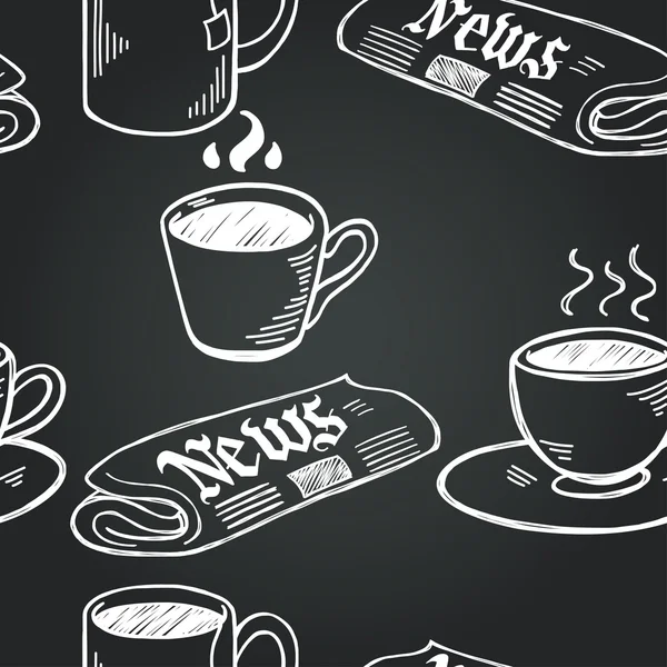 Tè, caffè e giornali . — Vettoriale Stock