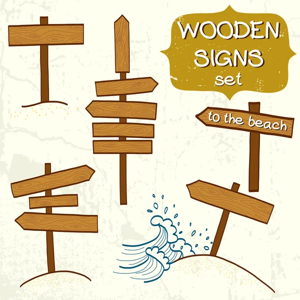 Wooden signs — Stock Vector